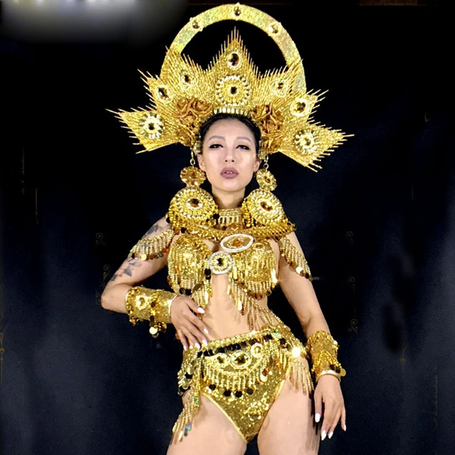 Future Technology Sun Goddess Madonna Costume Drag Queen Costumes Outfits  Wear Dancer Stage Performance Singer Party Gold Space - Cosplay Costumes -  AliExpress