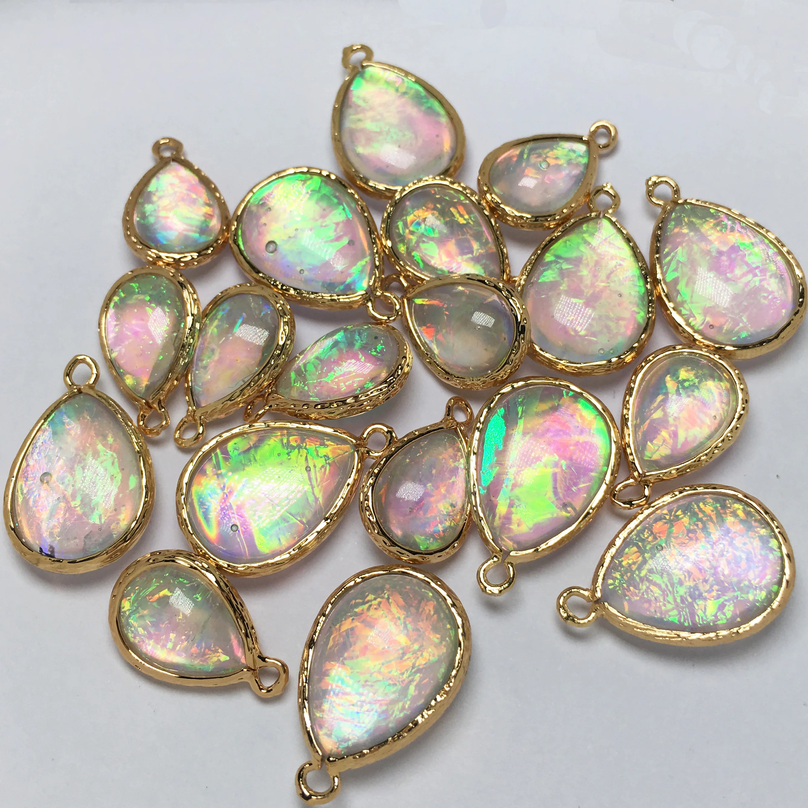 

Water Drop Natural Opal Pendants & Necklace Rainbow Pendants for Jewelry Making Supplies Women Men Jewelry 13x18mm 15x23mm