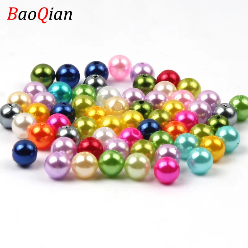 Бусины из АБС-пластика с имитацией жемчуга круглые акриловые бисеры россыпью