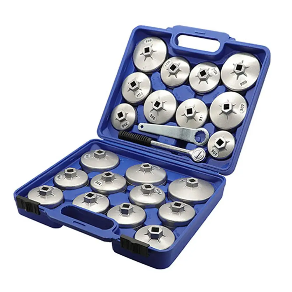 

HobbyLane 23pcs/set Car Aluminum Alloy Cup Type Oil Filter Cap Wrench Socket Removal Tool