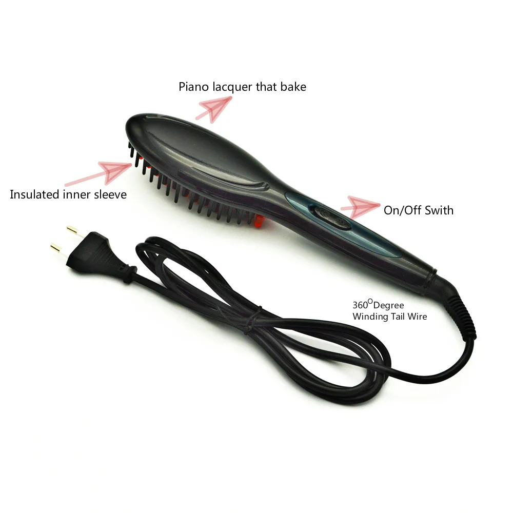 Керамическая электрическая щетка для выпрямления волос, выпрямитель для волос, расческа для девушек, девушек, влажных и сухих волос, инструменты для укладки