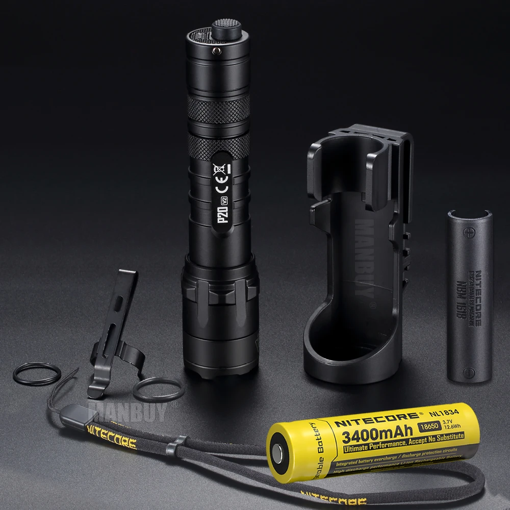 Nitecore P20v2 + 18650 аккумуляторная батарея NTH20 1100 люмен тактический светодиодный