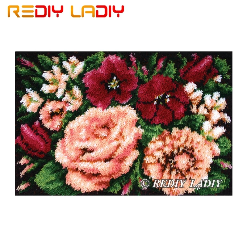 ^Cheap Latch Hook Kits Make Your Own Rug Bouqut of Roses Tapestry Crochet Cushion Mat DIY Carpet Rug Pre-Printed Canvas Hobby & Crafts ^Cheap Latch Hook Kits Make Your Own Rug Bouqut of Roses Tapestry Crochet Cushion Mat DIY Carpet Rug Pre-Printed Canvas Hobby & Crafts