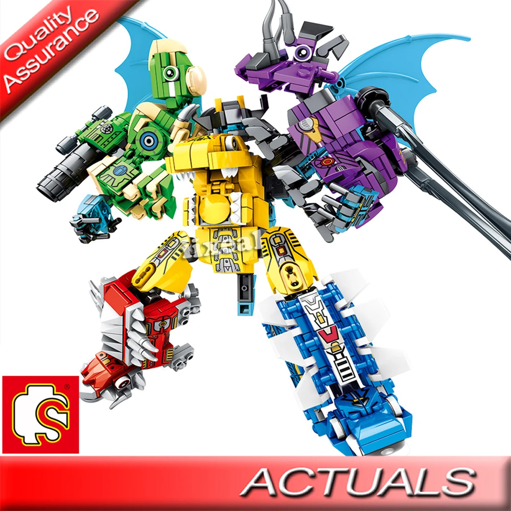 dinosaur assembling building blocks set