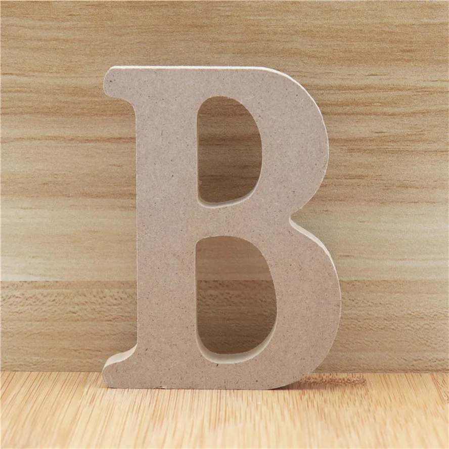 B 1 шт. 10 см деревянные буквы Алфавит имя буквы стоячие DIY Слова Дизайн художественные поделки дерево Вечеринка день рождения Домашний декор 3,94 дюймов - Цвет: B