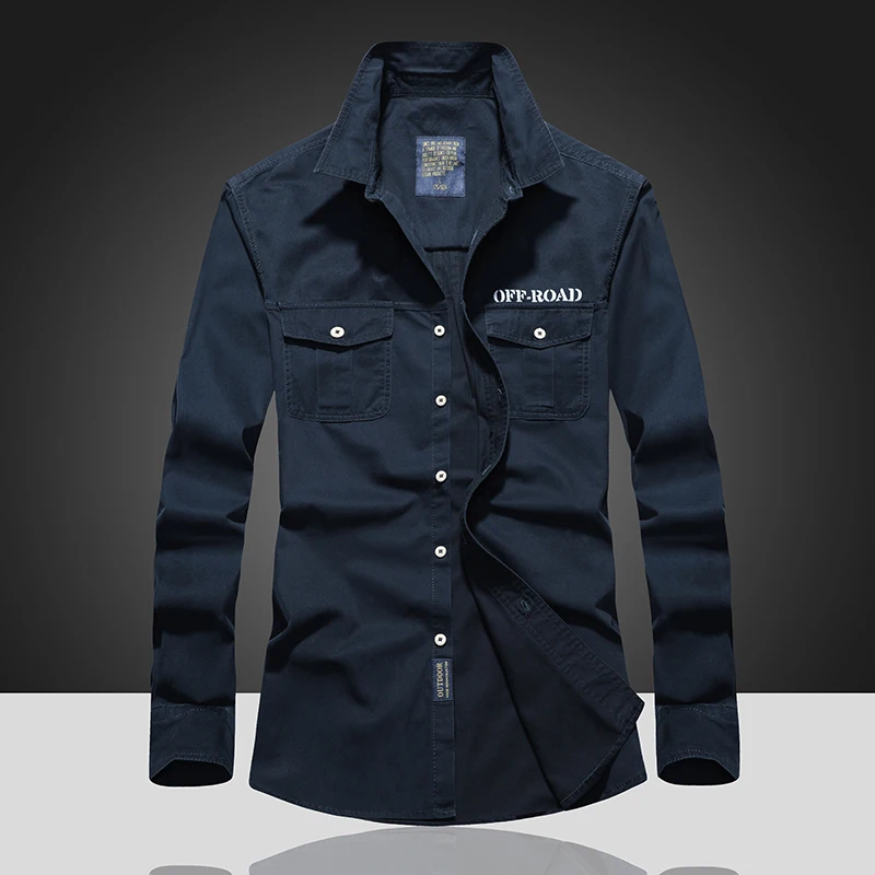 Большие размеры военный ветер мужские s рубашки с двойным карманом мужские s рубашки осенние M-7XL мужские рубашки с длинным рукавом