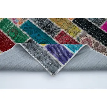 

180x244 Cm Multicolor Handmade Modern Patchwork Rug-6x8 Ft