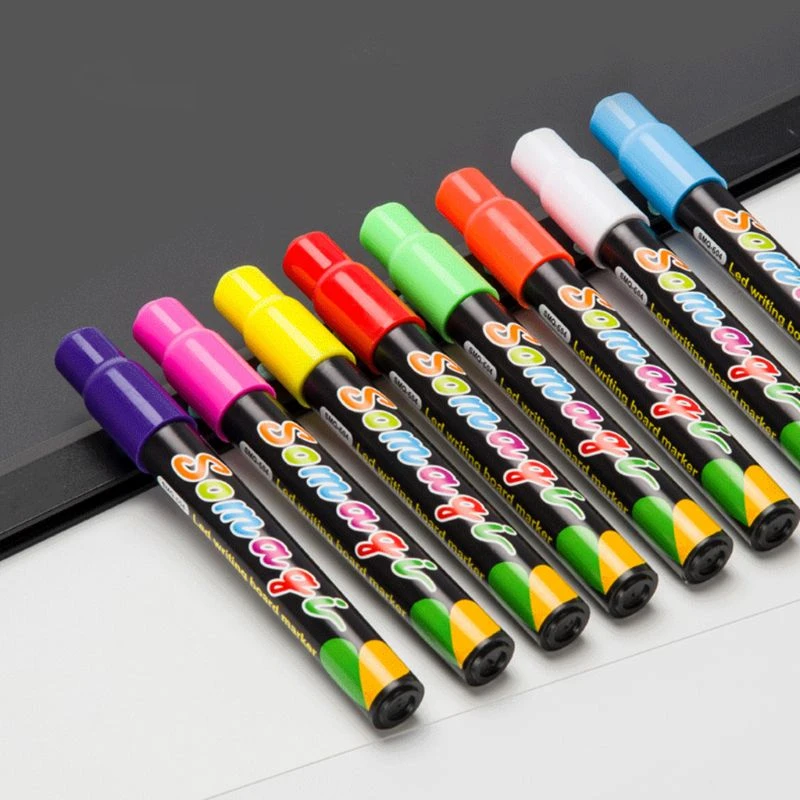 8 Colors Highlighter Fluorescent Liquid Chalk Marker Neon Pen For LED  Writing Board Blackboard Glass Painting Graffiti Office|Whiteboard Marker|  - AliExpress
