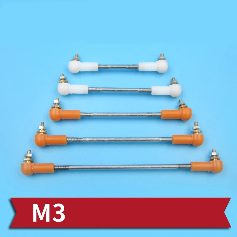 2Sets M3 Servo Linkage Pushrod Assembly L25/30/35/42/45/55mm Steering