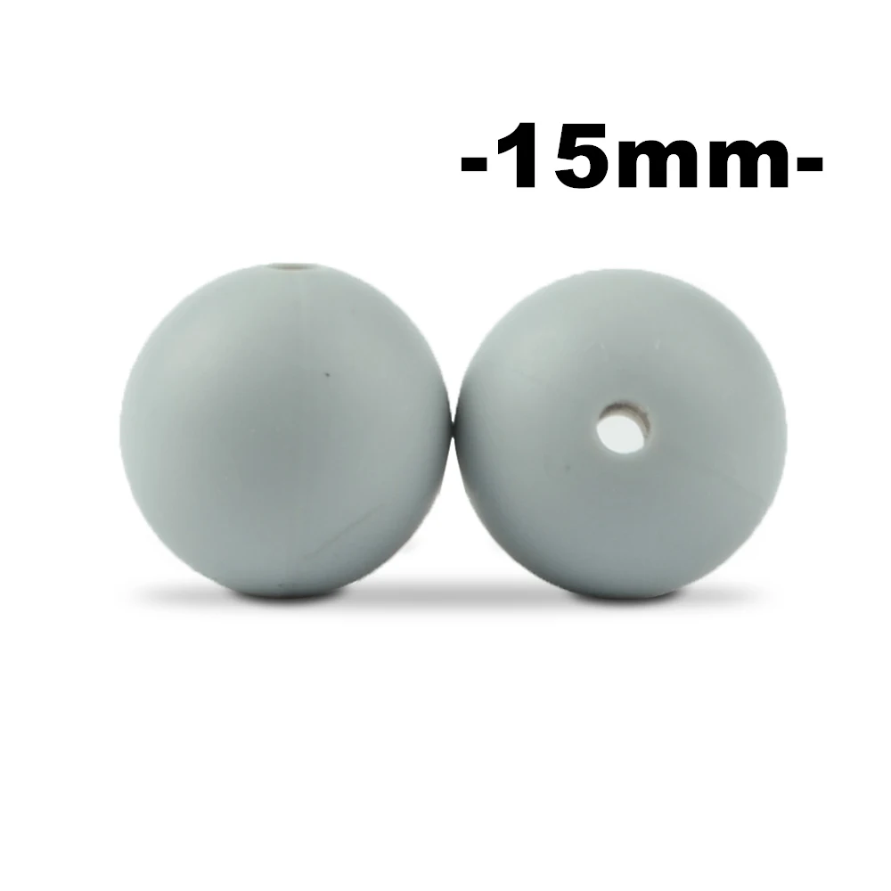 Set of 100 Round Silicone Beads - 15mm, Food Grade, BPA-Free, for DIY Jewelry and Crafting Accessories