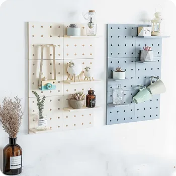 

Non-perforated Wall Shelf Living Room Bedroom Nordic Simple Wall Hanging Plastic Hole Board Storage Rack