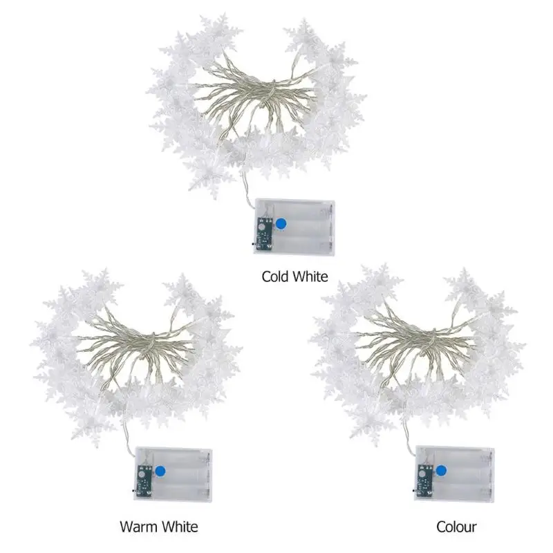 Battery Snowflake LED Light String Energy Saving Environmental Protection for Wedding Valentine Indoor Festival Decor