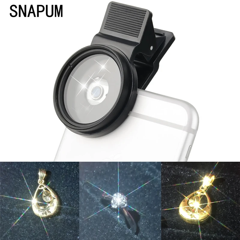 SNAPUM HD 15X макрообъектив + Звездный фильтр объектива для всех смартфонов мобильный