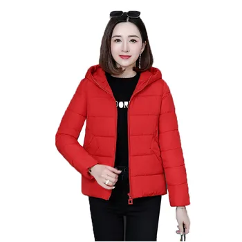 

Short paragraph leisure parka coat women red black blue 2019 autumn winter new hooded long sleeve fashion warmth clothing JD635