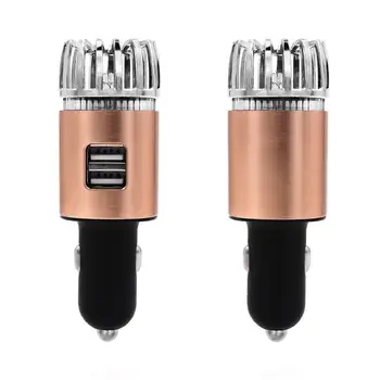 

Hot Car Air Purifiers Negative Lons Ionizer Air Freshener Ionic Odor Eliminator 2 In 1 Dual USB Charger Smoke Bacteria Purifier