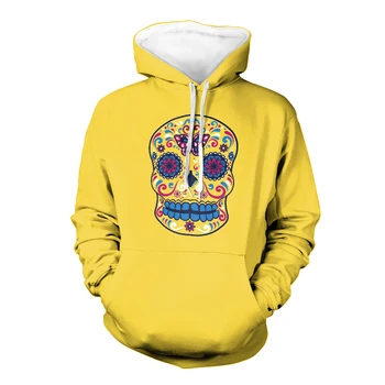 

Colorful Sugar Skull Hoodie Women 3d Printed Sweatshirt Casual Men's Pullover Harajuku Fashion Streetwear Tops Funny Hoodies