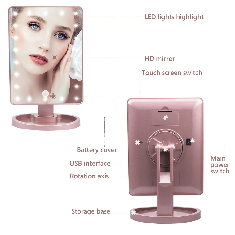 LED Makeup Mirror Professional Vanity Mirror With 16 LED Lights Sadoun.com