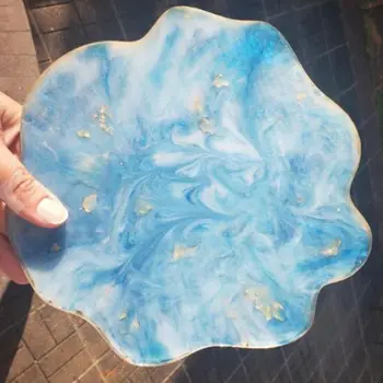 

3 Pcs/Set Crystal Epoxy Resin Mold Irregular Coaster Casting Silicone Mould DIY A0NF