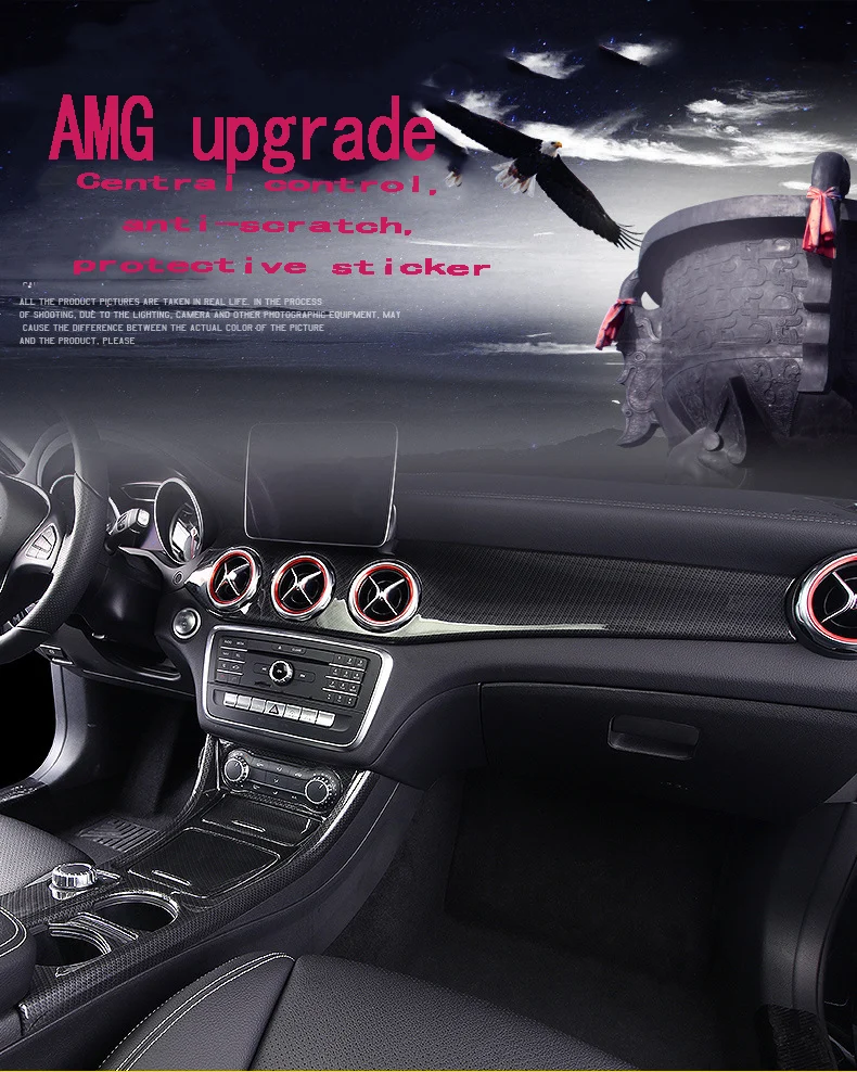 Для Mercedes-Benz GLA CLA200 220A класс A200L A180L Центральная панель управления наклейки Кондиционер Выход модификация