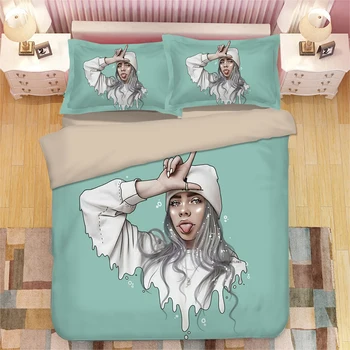 

Billie Eilish 3d Printed Bedding Cover Bedding Set Duvet Cover Cartoon Giant Comforter Bed Linen Bed Set (NO Sheet)