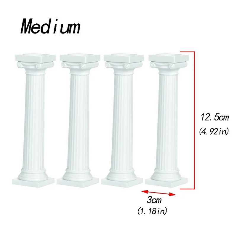 Medium-4Pcs 4 шт./компл. белый греческий столбы подставки для свадебного торта помадка форма для колонны День Святого Валентина торт яруса Сепаратор Поддержка Декор стенда - Цвет: Medium-4Pcs