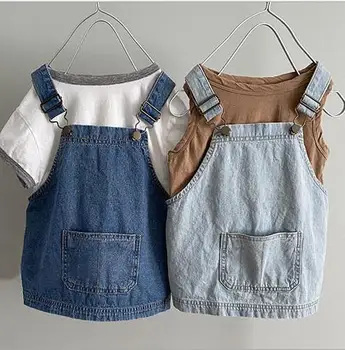 

2020 new girls denim dress summer fashion girls vest dresses 1-7 years HV587