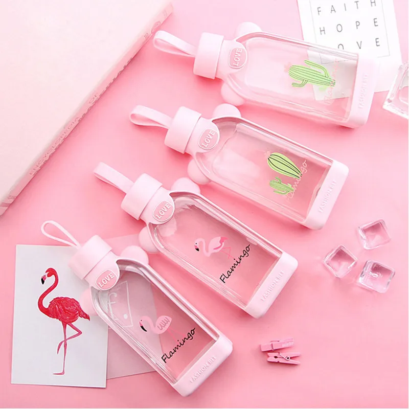 

Nordic Simple Glass Cup Creative High Borosilicate Transparent Cartoon Cute Milk Juice Water Carry Practical Home Drink Glasses