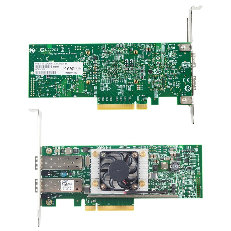 10 Гб PCI Express 8X Ethernet Сетевая карта-(для контроллера Broadcom BCM57810S), двойной SFP+ порт волоконно-серверный адаптер, с низким Pr
