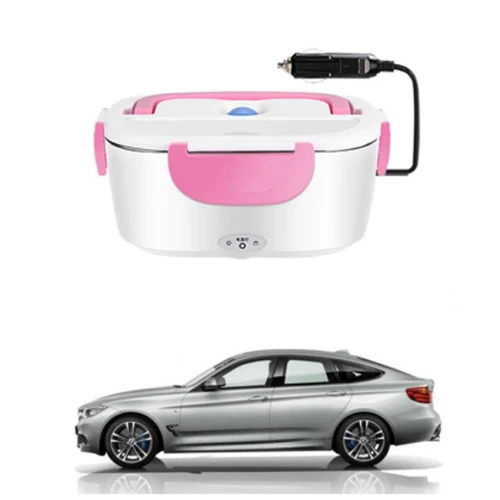 12V pink EDTID, 24 В/12 В/220 В, мини электрический Теплоизоляционный Ланч-бокс из нержавеющей стали, контейнер для еды, автомобильные ланчбоксы, подогреватель еды - Цвет: 12V pink