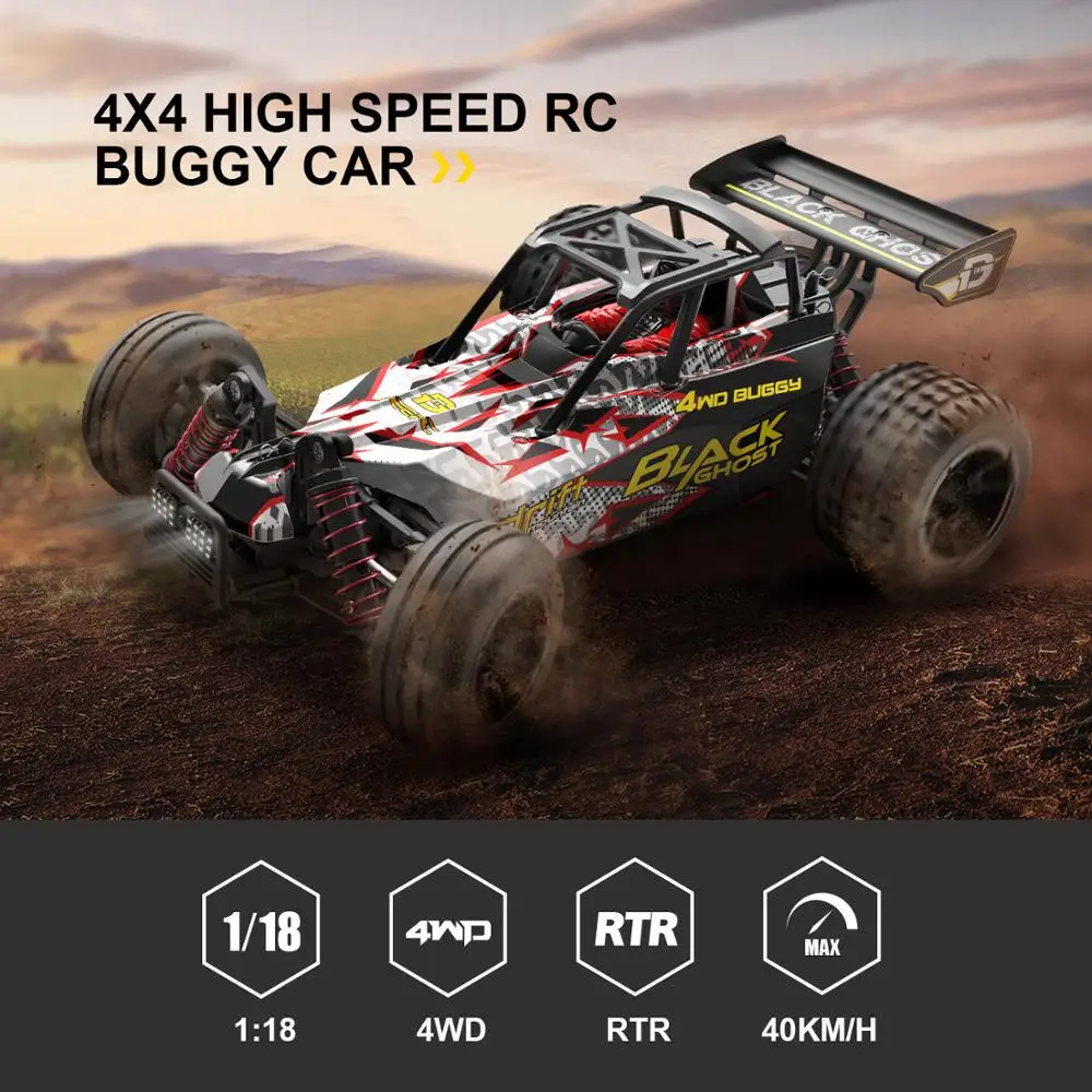 DEERC RC Cars 1:18 Scale 4WD All Terrain Off Road Stunt RC Drift Car 40KM/H High Speed Remote Control Car With 2 Batteries 40Min DEERC RC Cars 1:18 Scale 4WD All Terrain Off Road Stunt RC Drift Car 40KM/H High Speed Remote Control Car With 2 Batteries 40Min