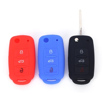 

Car Key Case Cover For SKODA FABIA OCTAVIA SUPERB ROOMSTER YETI SEAT ALTEA LEON IBIZA VW Golf POLO Passat Touareg Tiguan Jetta