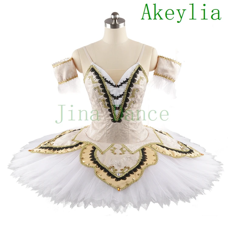 Professional Ballet Tutu Paquita classical Pancake Tutus Girls ivory white Professional Ballet Tutus Non-stretchy Ballet Tutu