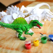 Детская ручная роспись динозавр винил белый эмбрион DIY Цветная игрушка гипсовая кукла цветной рисунок Т-Рекс форма-форма