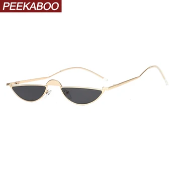 

Peekaboo semicircle vintage sunglasses women metal frame 2020 trend gold small sun glasses men red black party accessories uv400
