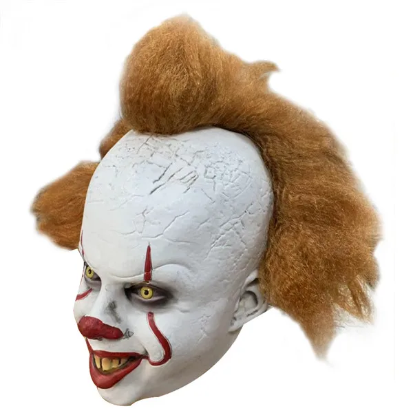 Новая Джокер маска пеннивайза Стивен Кинг It Chapter Two 2 ужасов клоун Косплей латексные маски с париком Хэллоуин вечерние реквизит - Цвет: A