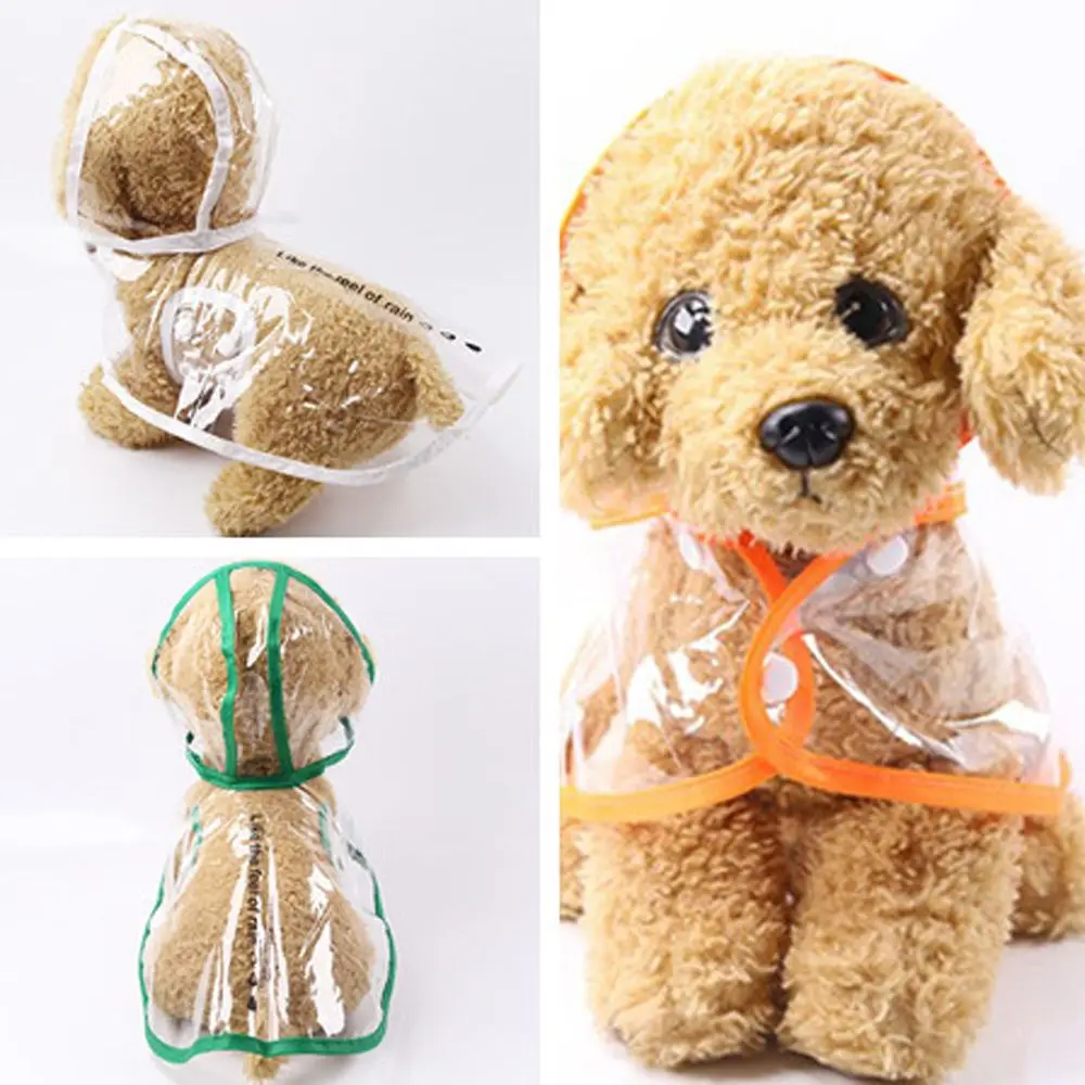 

Pet Dog Raincoats Transparent Jacket for Rain Puppy Hooded Waterproof Windproof Adjustable Clothes Outdoor Cloak Pet Supplies