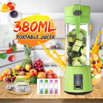 

380ml Portable Juicer 6 Blade Mini Electric Fruit Blenders Machine Smoothie Blenders DC3.6V Food Processor Cup USB Rechargeable