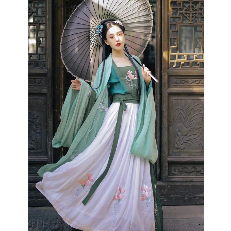 Женский стиль повседневный костюм Hanfu современный ханьфу в стиле древней