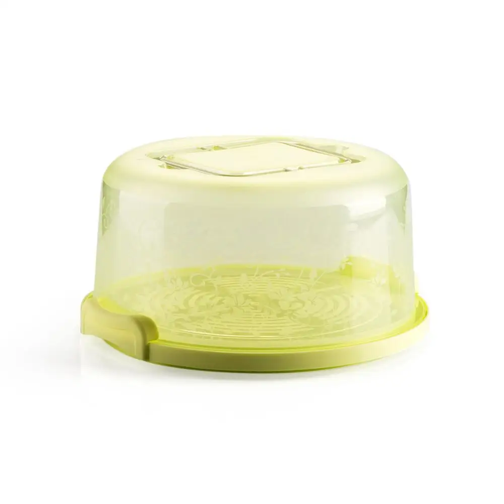 Пластиковая круглая коробка для выпечки Чехол Держатель десертный контейнер Torta кондитерский ящик для хранения для дня рождения свадьбы вечеринки кухонные аксессуары - Цвет: Зеленый