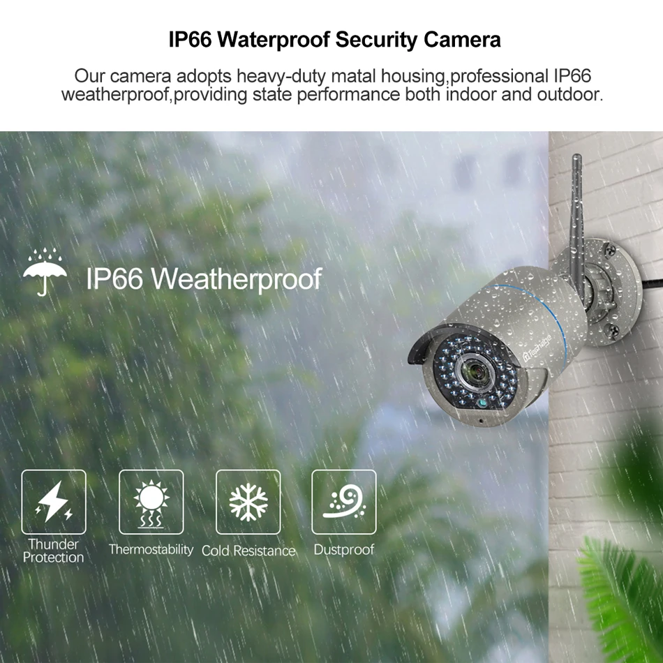 H.265 8CH Wireless Camera CCTV System 1080P 2MP NVR Kit IR Outdoor Wifi IP Camera Two Way Audio Vid