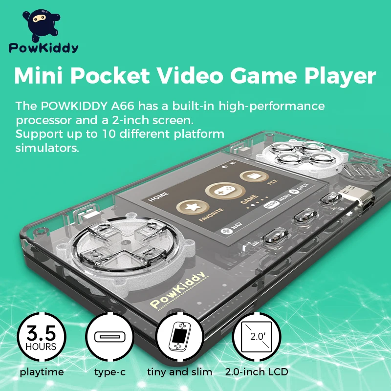 POWKIDDY TRIMUI Ultra-Small Mini Transparent Metal Shell Game Console Supports Adding ROM Children's Cheap Gifts