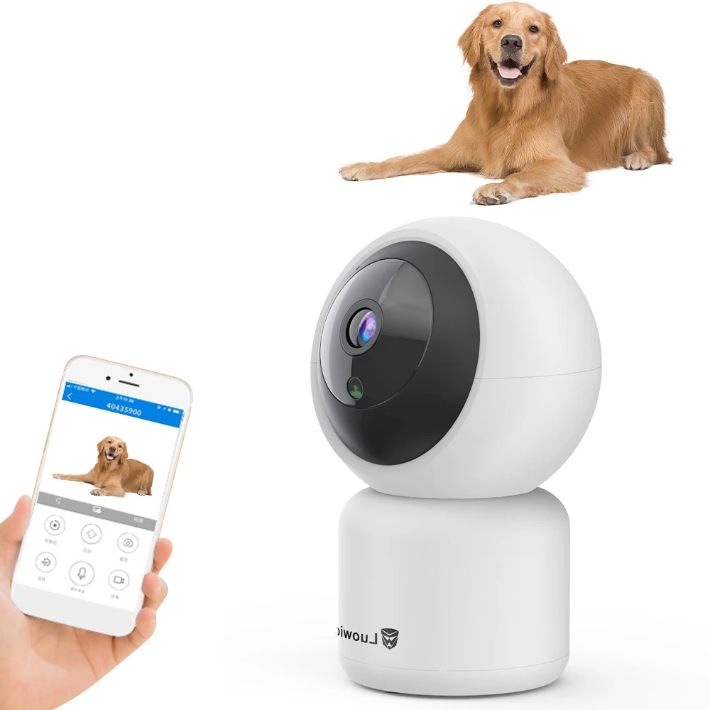 Камера для домашних животных, камера для собак, WiFi камера 1080 P, ИК камера ночного видения, отслеживание движения, оповещение, детский монитор, Домашняя безопасность для кошек, собак