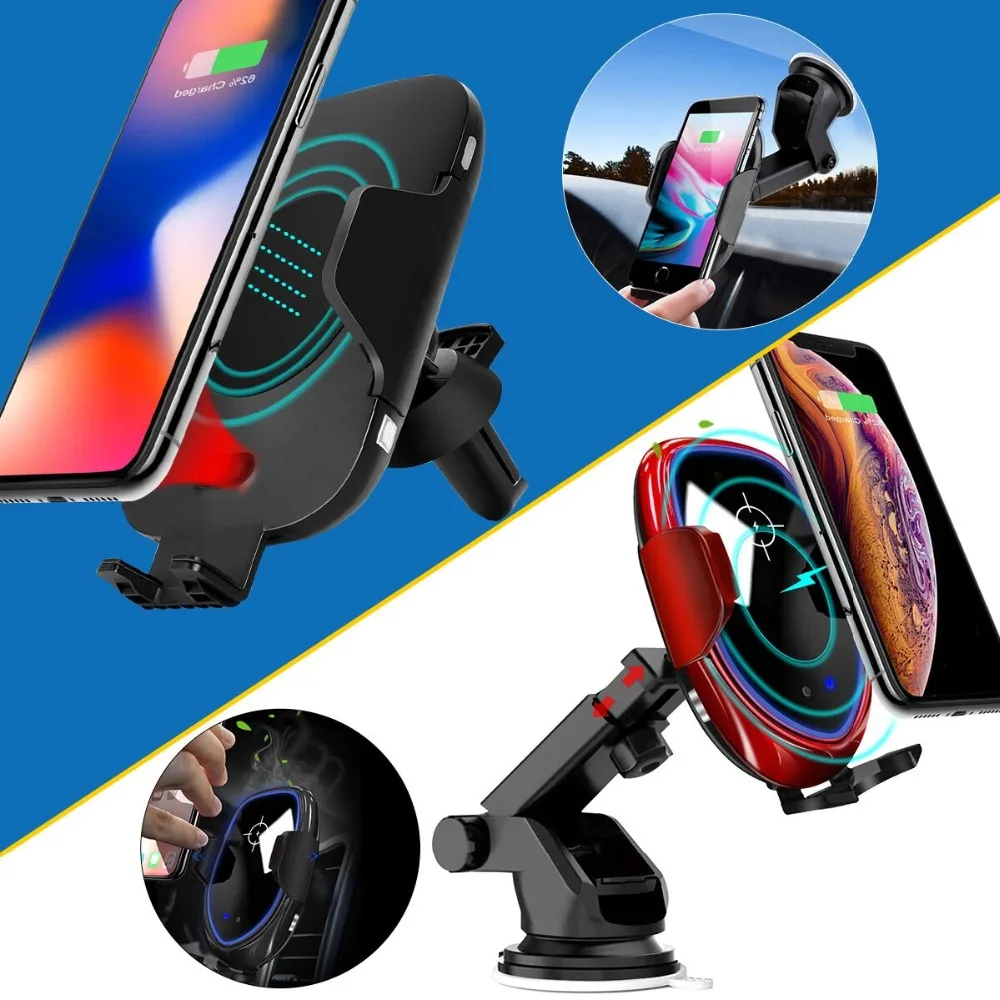 Car Wireless Charger Holder for iPhone 11 Pro X XS Max Samsung Note 10