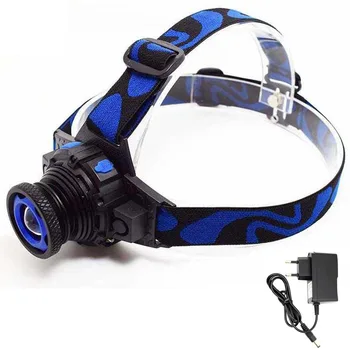 

Built-in Battery Rechargeable Headlamp Zoomable Forehead Torch Waterproof Q5 Led Headlight 3 Modes Head Lamp with AC Charger