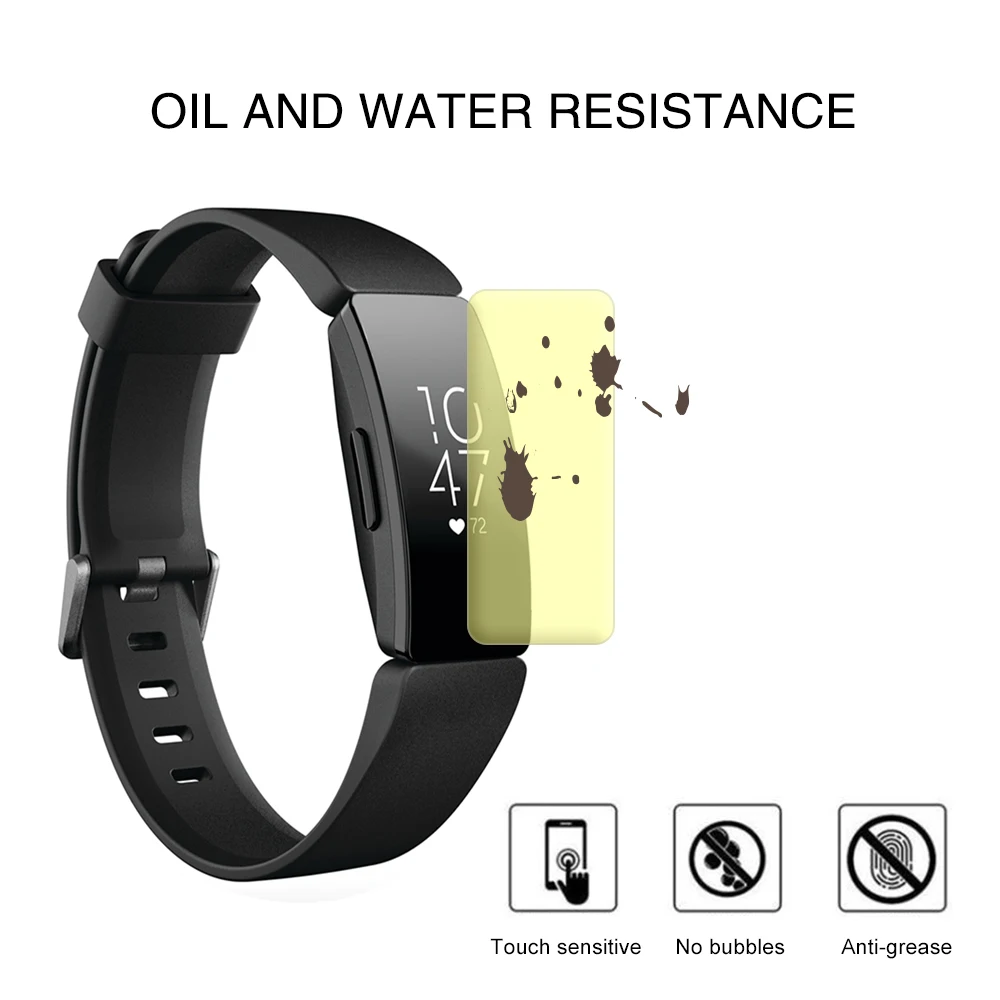 6-Pack) Защитная пленка для Fitbit Inspire HR(Fitbit Inspire)(полное покрытие) Защитная пленка для экрана