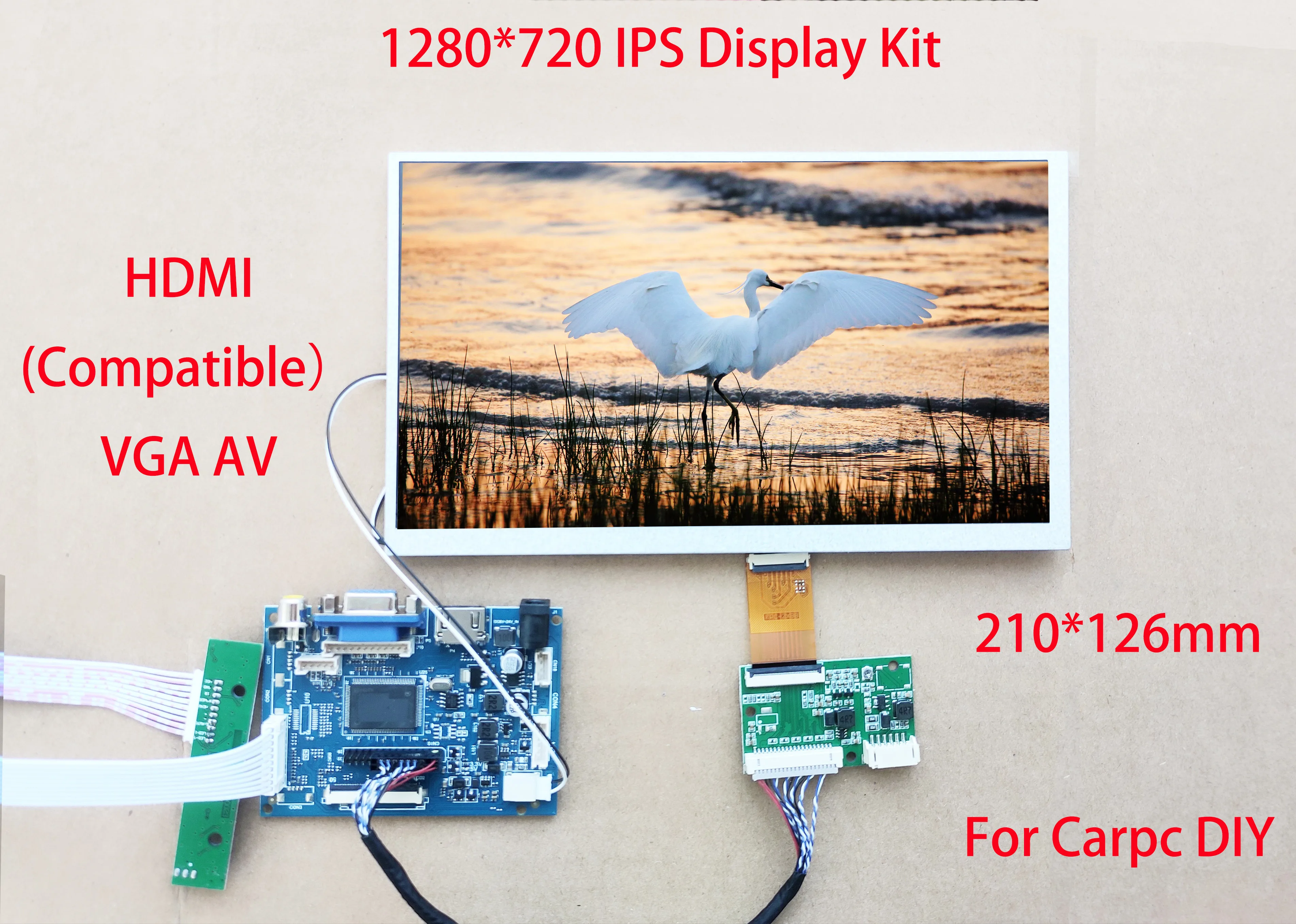 

9-дюймовый сенсорный IPS-дисплей для Carpc DIY 1280*720 HDMI (совместим) VGA AV WIn7 8 10 Raspberry Pi 210*126 мм