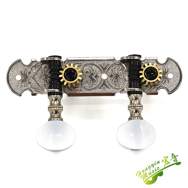 Taiwan 1SET 1L1R Ukulele Tuning Pegs Button Strings Tuners Head Accessories Ukulele Part +6 Screws High Qulity Golden ukulele tuning pegs