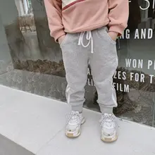 Осень, стиль, повседневные спортивные штаны в Корейском стиле, спортивные штаны в полоску для детей