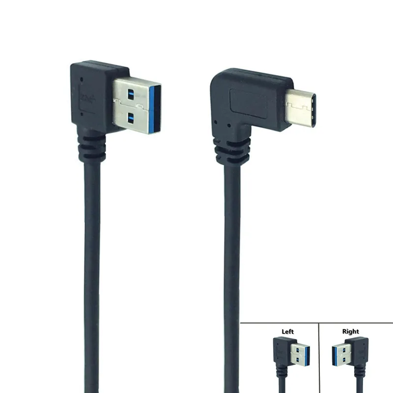 Кабель с USB 3 0 папа на 1 Type C адаптер для синхронизации и зарядки под прямым углом