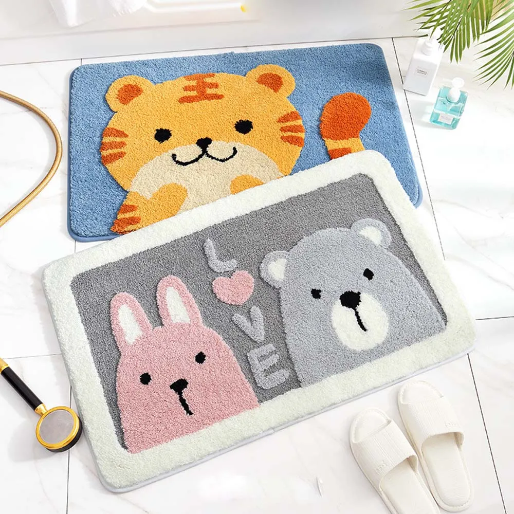 Cute Tiger Bear Rabbit Design Doormat Non-Slip Home Entrance Carpet Hallway Kitchen Bathroom Floor Mat |